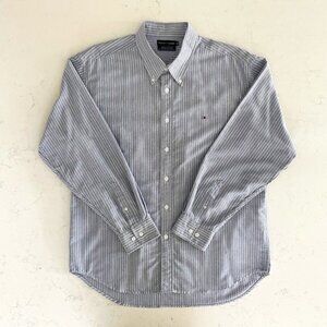 Tommy Hilfiger LS Striped Button DownCotton Shirt Blue   White Sz XL